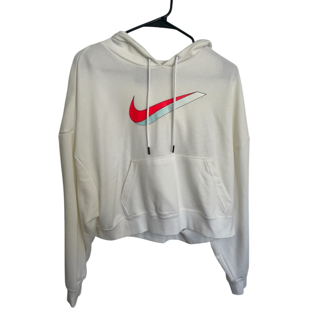 Nike Women's White cropped Hoodie